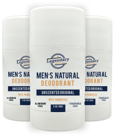 3 Sticks of Men's Natural Deodorant.